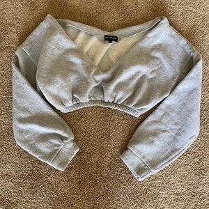 PLT Crop Off Shoulder Sweater